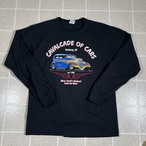 Vintage Cavalcade Of Cars Longsleeve Tshirt Size Large Racing Y2K Grunge